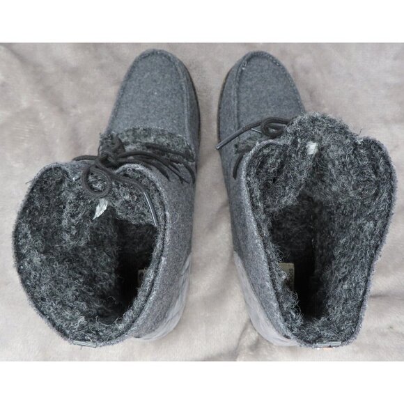 The Sak Sakroots Womens 10 Gray Jayla Boots Lace Up Booties Owl Felt Boucle NEW - Picture 9 of 12